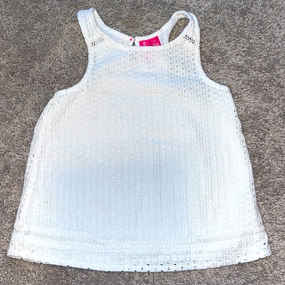 Girls 3T white sleeveless shirt. Lilly Pulitzer